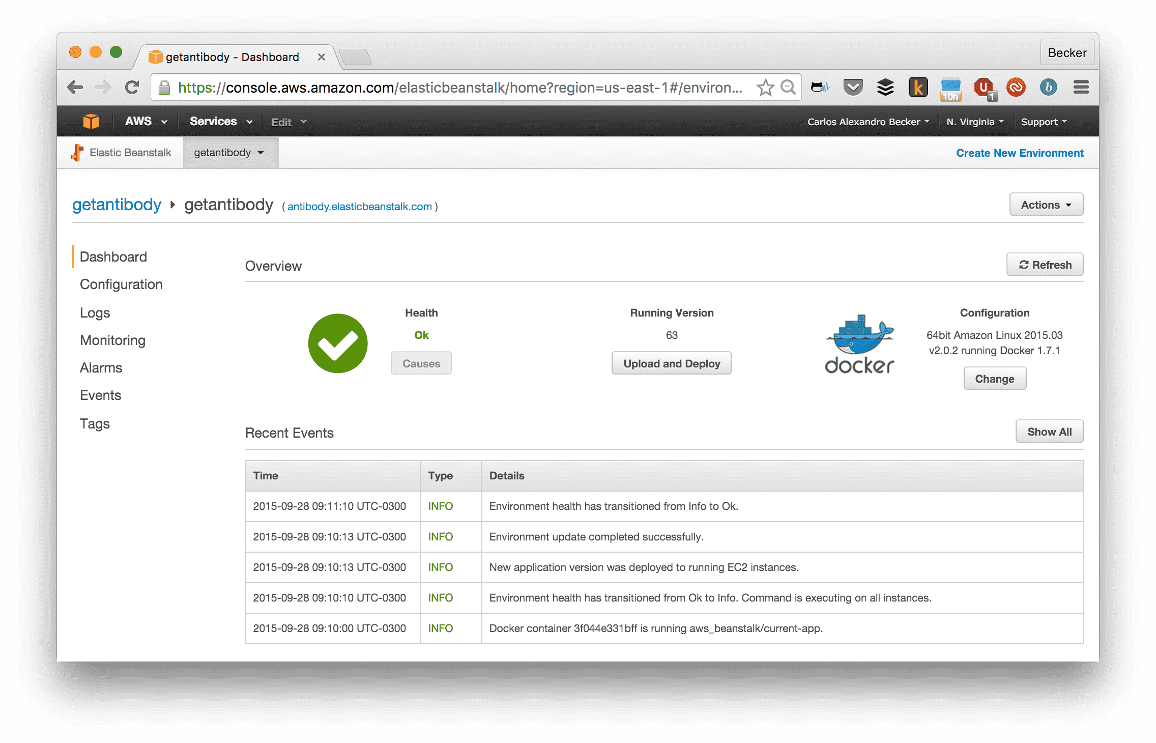 Beanstalk interface.