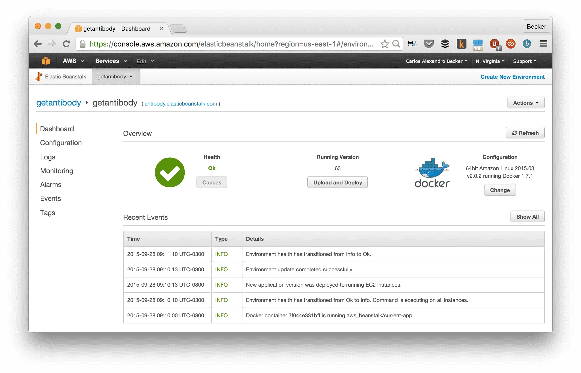 Beanstalk interface.