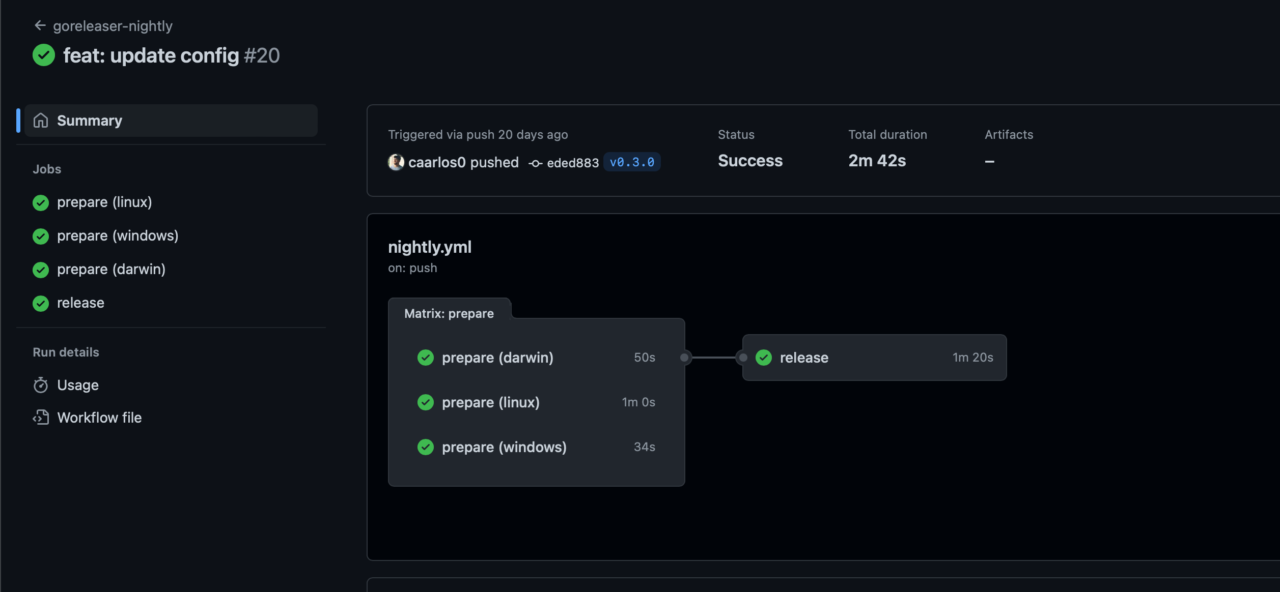 GitHub actions Run workflow
