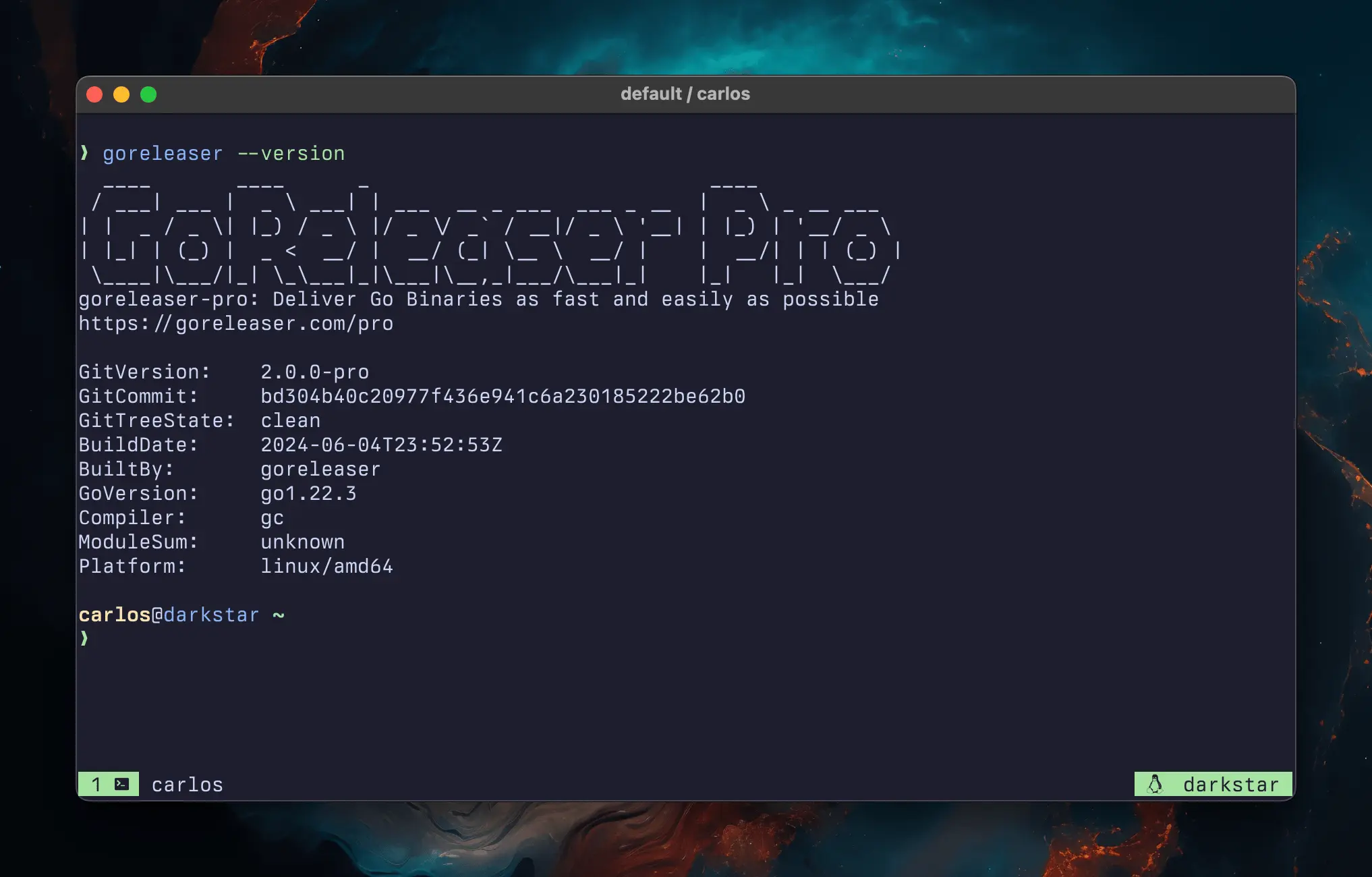 goreleaser –version