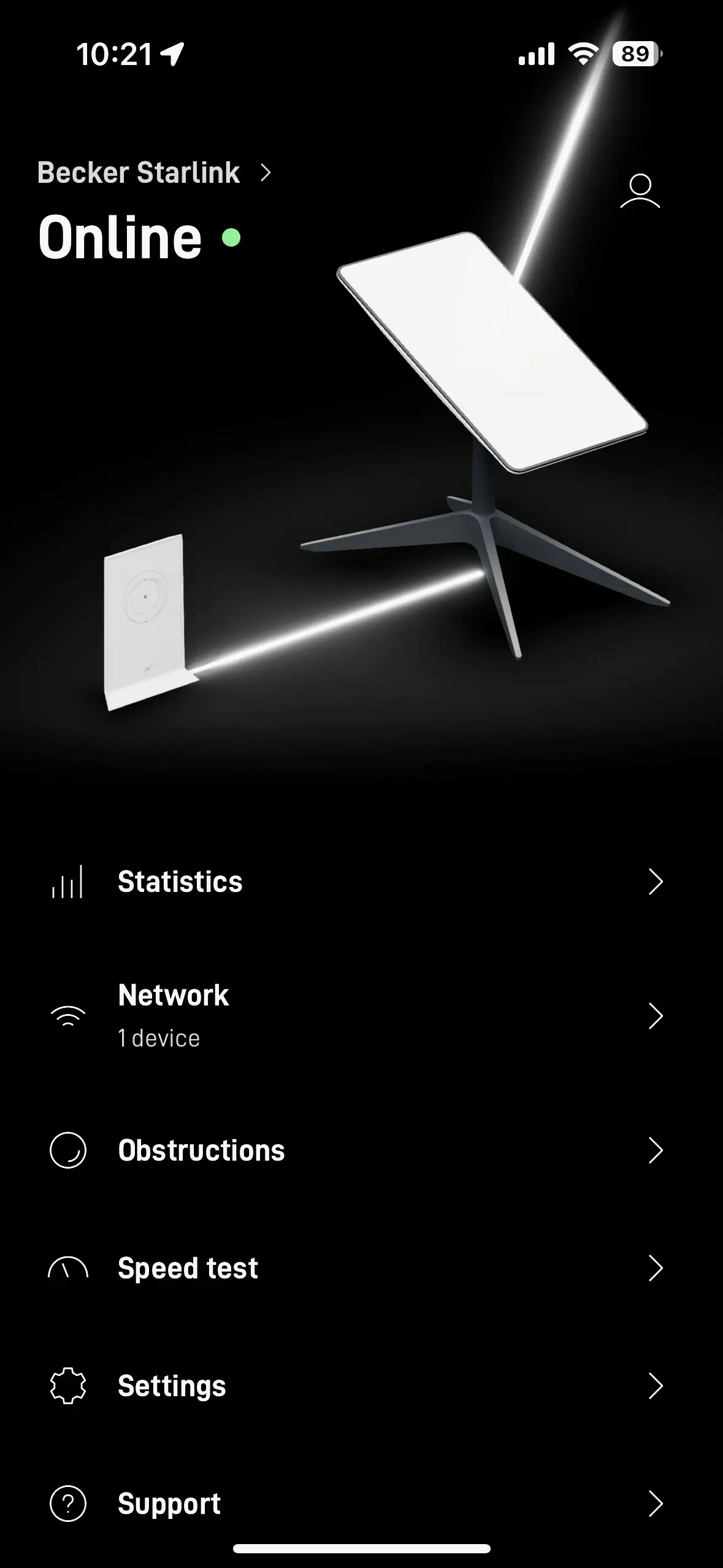 The Starlink app.