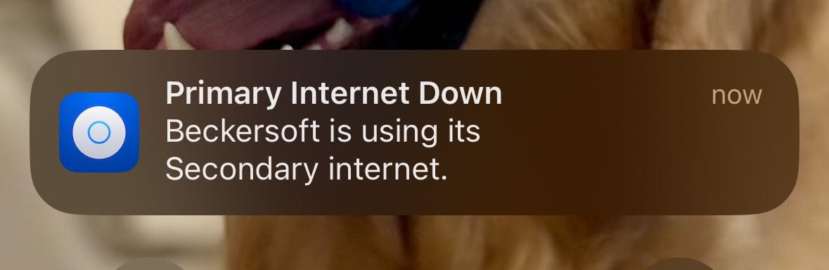 Using the secondary link.