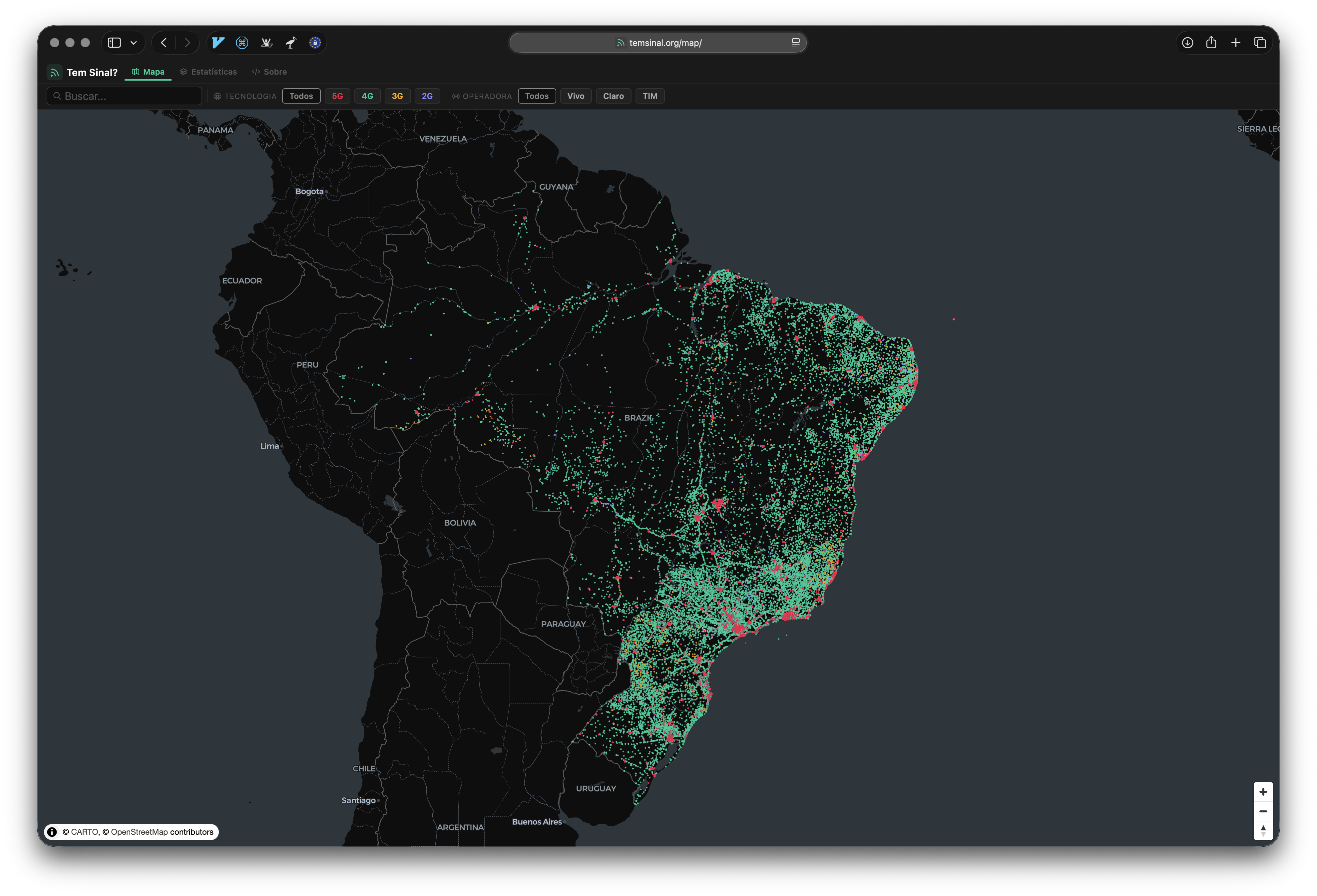 All of Brazil’s cell towers