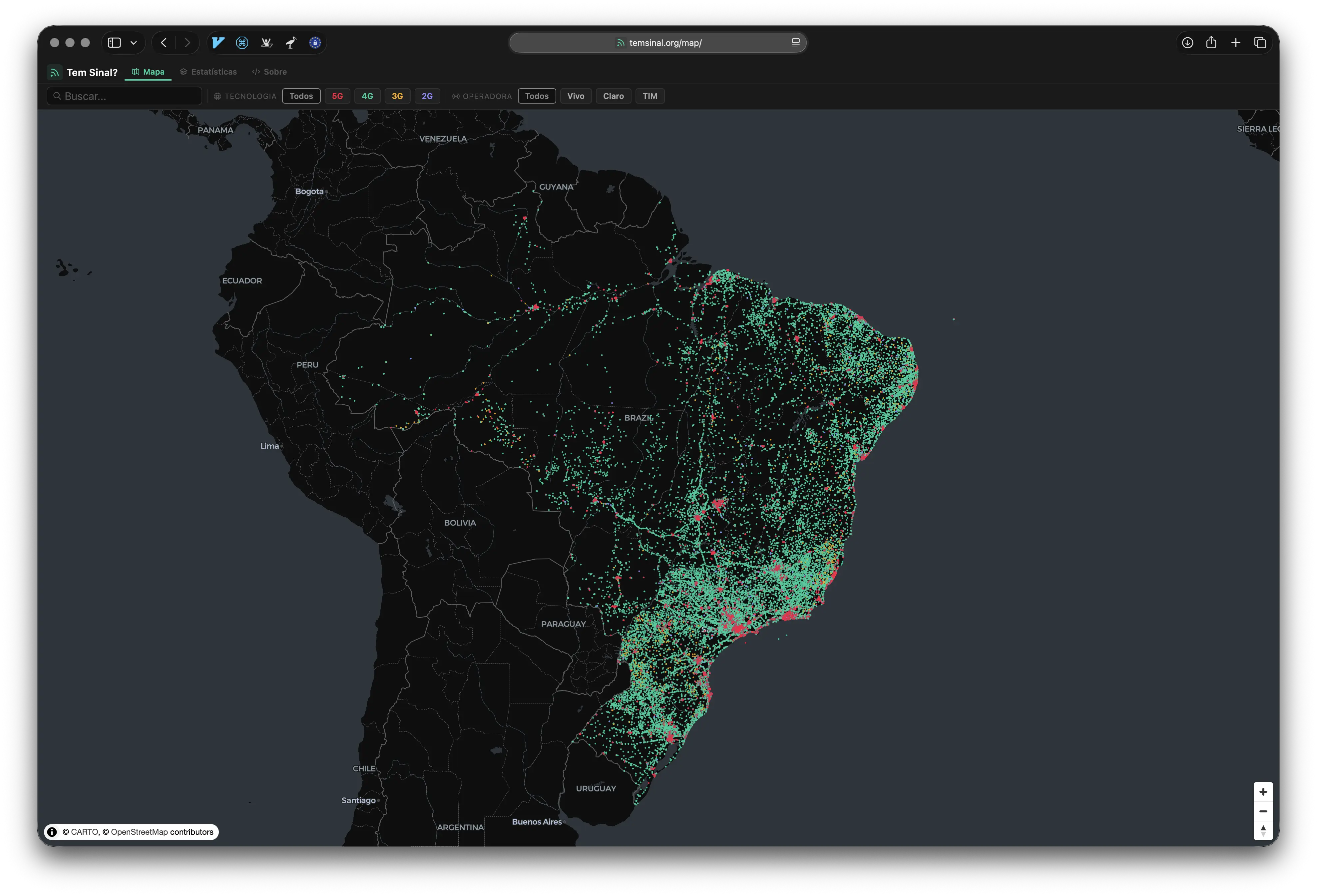 All of Brazil’s cell towers